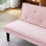 Versatile Corduroy Sofa Bed With Solid Wood Frame