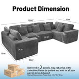 Modular U Shaped Sectional Sofa With Reversible Design