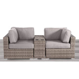 Handcrafted Outdoor Loveseat With Wicker Seating
