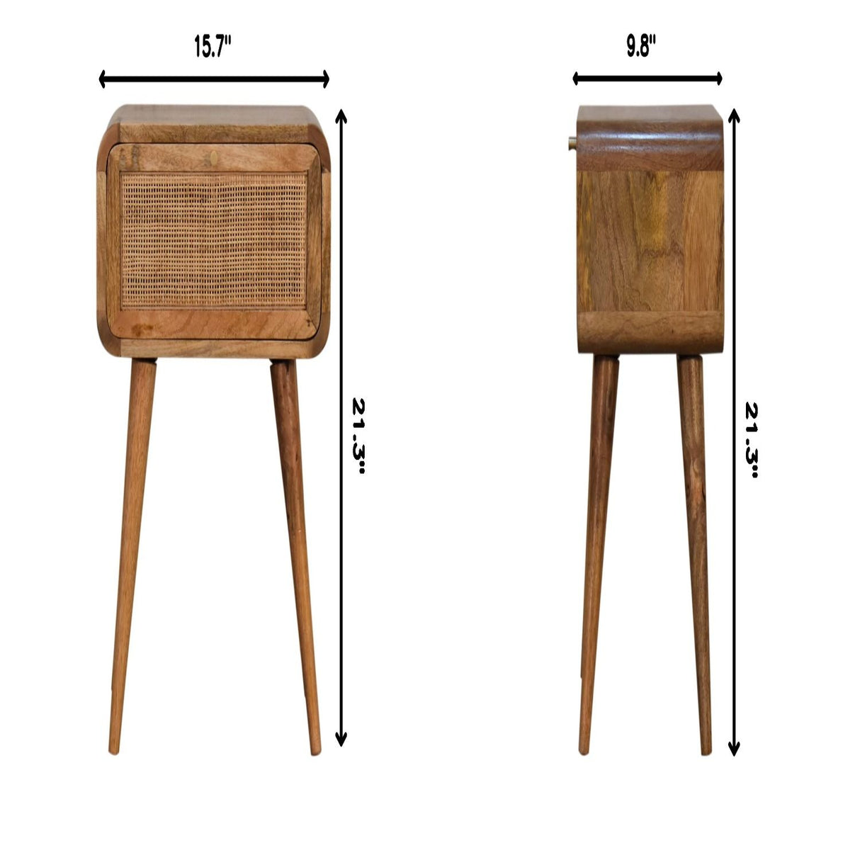 Mini Woven Nightstand - Oak