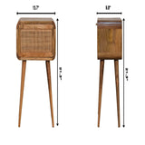 Mini Woven Nightstand - Oak