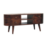 Solid Wood Rounded Entertainment Unit