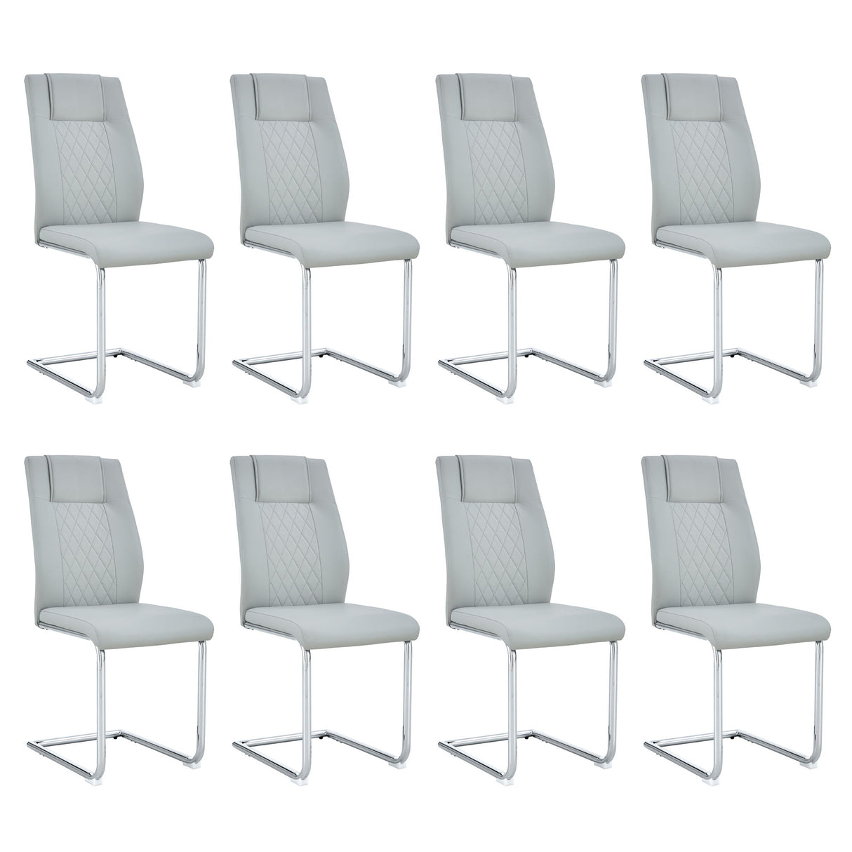 Modern Dining Chairs With Padded Seat, Metal Legs