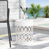Outdoor Metal Large End Table, Modern Design