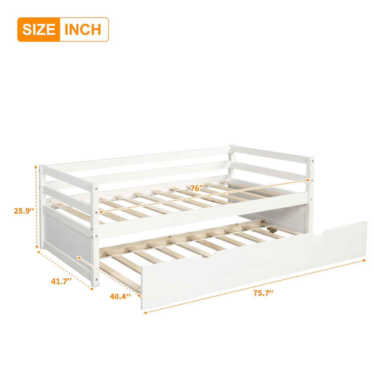 Twin Daybed With Trundle Frame Set