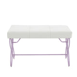 Priya II - Synthetic Leather Purple Bench - Purple / White