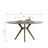 Dining Table With 35" Turntable - White