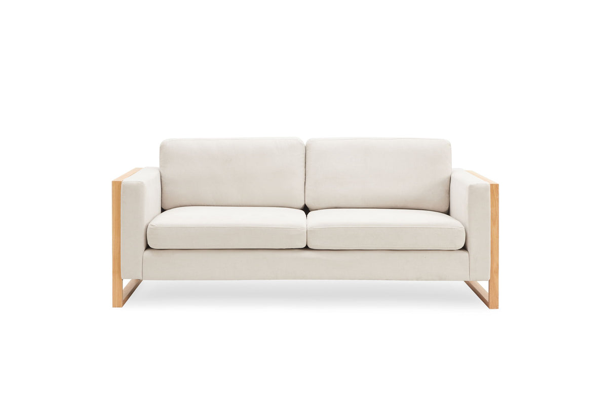 Modern Sofa With Solid Wood Legs, 3 Seater