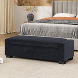 Textured Fabric Ottoman Bench With Hinged Lid