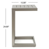 Aluminum Outdoor C - Shaped Side Table For Patio