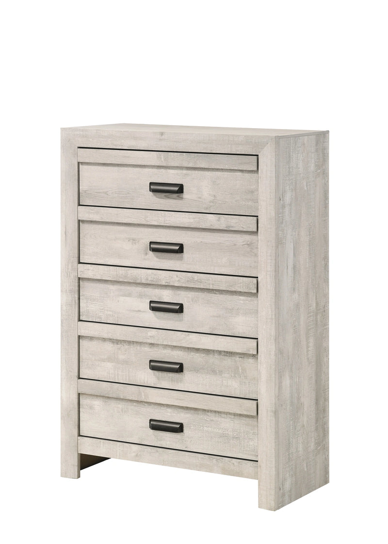 Crown Mark Furniture Valor 5 Drawer Chest in Gray image