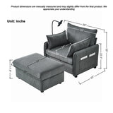 Comfy Corduroy Oversized Chaise Lounge Chair With Ottoman And Storage