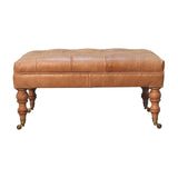 Buffalo - Leather Ottoman With Castor Legs