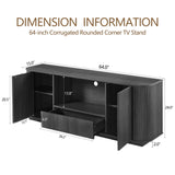 Modern Wavy TV Stand Rounded Sideboard With Storage Cabinet