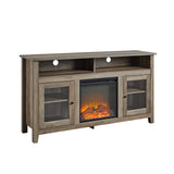 Classic Glass Door Fireplace Tall TV Stand For TVs Up To 65"