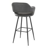 Margarite - Contemporary Fixed Height BarStool With Square Footrest (Set of 2)