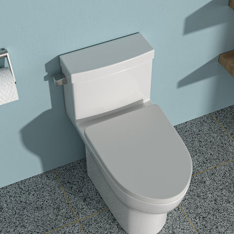 1 Piece Toilet, Soft Closing Seat - White