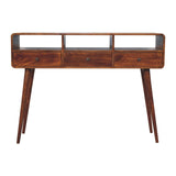 Triple Curved Console Table - Brown