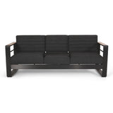 Giovanna - 3 Seater Sofa With Aluminum Frame And Water Repellence Cushions - Black