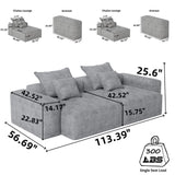 Modern Oversized Diy Combination Modular Sectional Sofa With Pillows