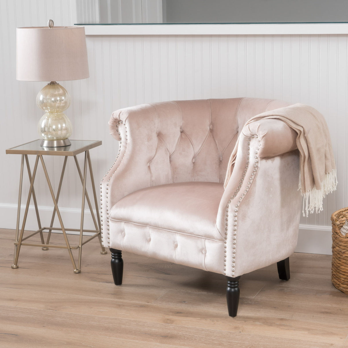 Celestialis - Upholstered Club Chair With Tub Design And Rolled Recessed Armrests