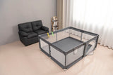 Fabric Baby Playpen, Baby Fence Play Area With Anti Slip Base - Gray