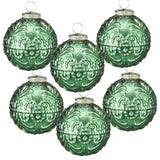 Christmas Ball Ornaments, Glass Decorative Hanging Ball Christmas Tree Ornaments, For Holiday Party Decorations (Set of 6) - Green