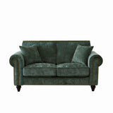 2 Seater Sofa With Rolled Arms, Tufted Upholstered Couch