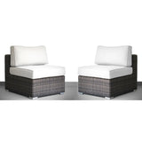 Seating Set With Cushions Handcrafted Wicker Design