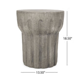 Outdoor Round Side Table - Gray