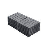 Acacia Wood Interlocking Deck Tiles Checker Pattern For Outdoor Flooring