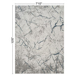 Geometrix - 7'10" X 10'6" Area Rug, Geometric 3D Effect - Ivory / Gray