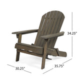 Zenithia - Outdoor Foldable Adirondack Chair With 2 Cup Holders