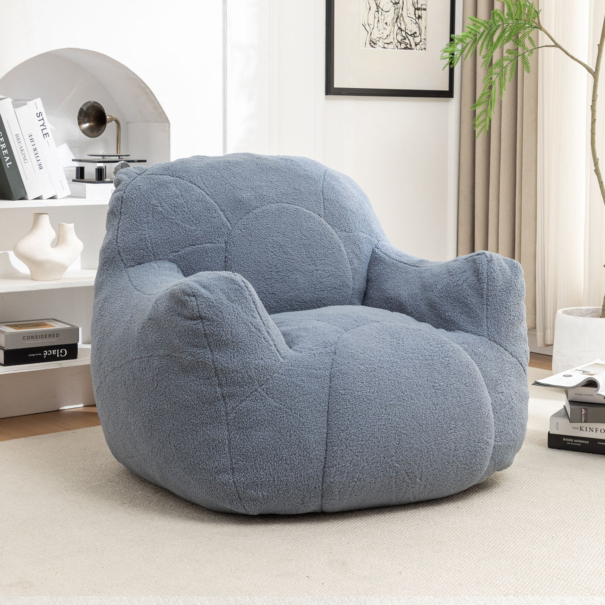 Comfy Bean Bag Chair With Filler, Fluffy And Cozy Seating