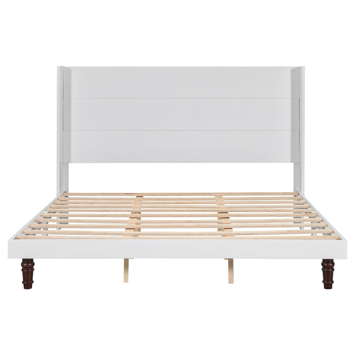 King Size, Stylish High Headboard Bed, High Quality - White
