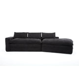 Modern Minimalist Modular Sectional Sofa With Deep Seats And Right Facing Chaise