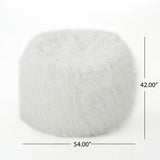 Mahin - Rounded 5 Foot Bean Bag Cozy Modern Design - White