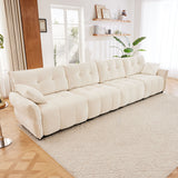 Modern Sofa & Pillows, Textured Cover, High Rebound Cushions