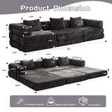 Convertible Floor Sofa Bed, Boneless Modular Sectional Sofa For Living Room
