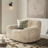 Summit - Faux Sheepskin Overstuffed Arm Chair - Cream Beige