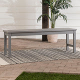 Modern Slat Top Solid Wood Patio Bench