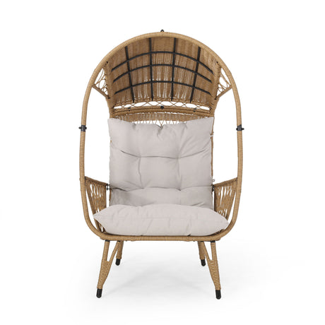 Outdoor Wicker Standing Basket Chair With Cushion