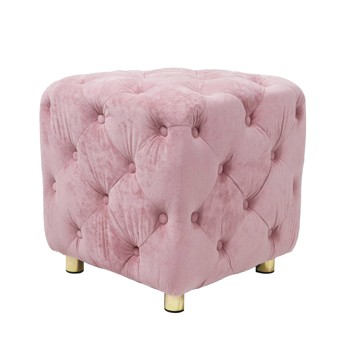 Modern Velvet Upholstered Ottoman, Exquisite Small End Table, Soft Foot Stool, Dressing Makeup Chair, Comfortable Seat For Living Room, Bedroom, Entrance