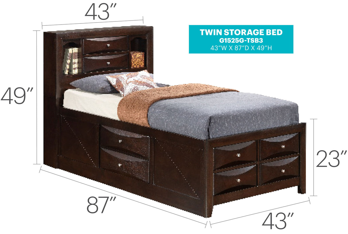 Marilla - Storage Bed With Bookcase Headboard