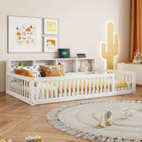 Floor Bed With Storage Cabinets And USB Ports