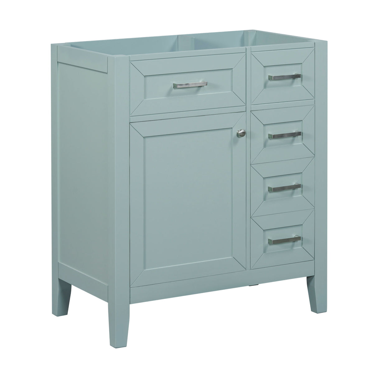 30" Bathroom Vanity Without Sink, Cabinet Base Only, Bathroom Cabinet With Drawers - Green