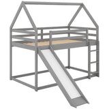 House Shape Bunk Bed With Slide And Ladder