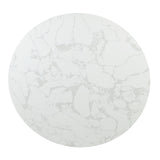 Clayten - Around Dining Table - Marble / Espresso