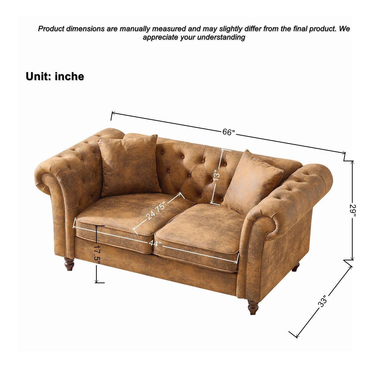 Chesterfield 3 And 2 Seater Sofa Set, High Tech Fabric Upholstered Couch For Living Room
