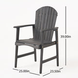 Outdoor Weather Resistant Acacia Wood Adirondack Dining Chairs (Set of 2)